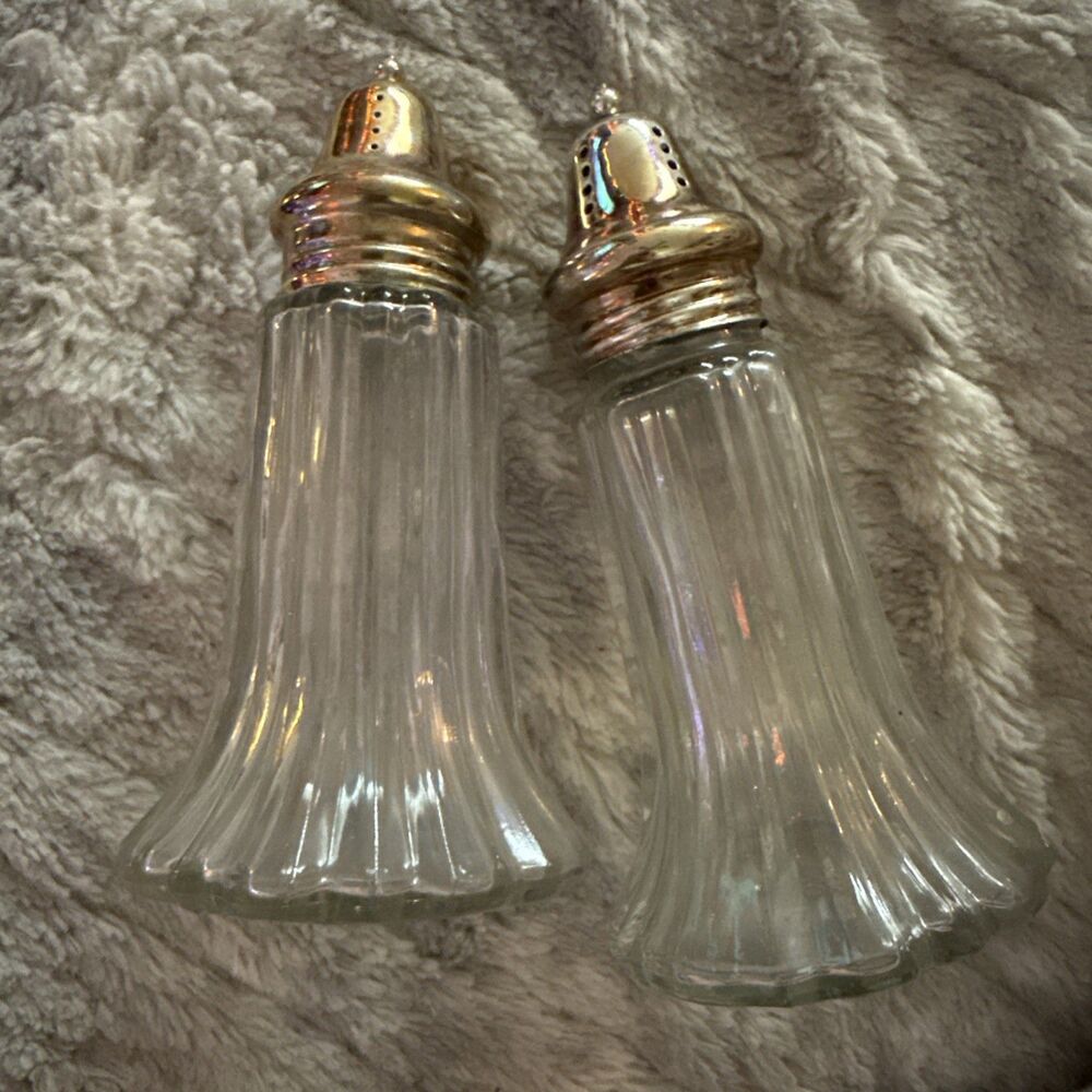 Vintage Victorian Style Glass Salt & Pepper Shakers Japan MCM